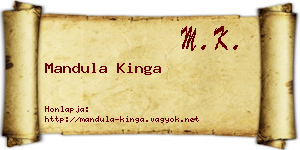 Mandula Kinga névjegykártya